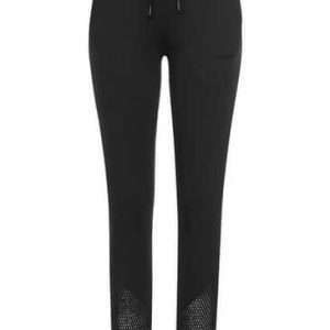 KangaROOS relaxte broek met gaatjesmotief, in zwart, maat 36/38