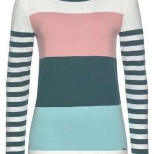 KangaROOS round neck sweater in striped look, tricolor, size 40/42