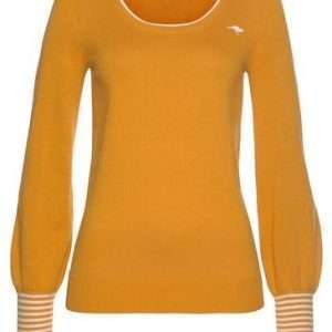 KangaROOS Rundhalspullover mit Puffärmeln, in Gelb, Größe 40/42