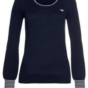 KangaROOS Rundhalspullover mit Puffärmeln, in Marine, Größe 32/34