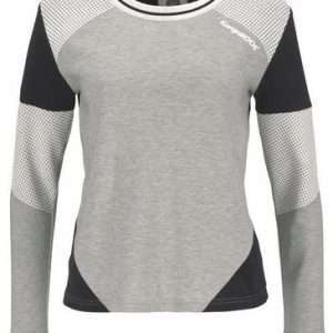 Sudadera KangaROOS con bloques de color, en negro, gris claro moteado, talla 40/42