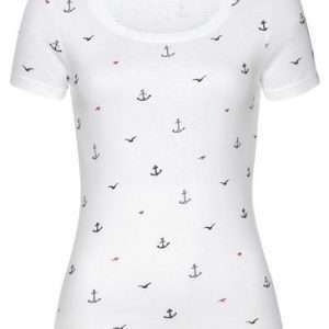KangaROOS T-shirt with anchor print, in white, size 40/42