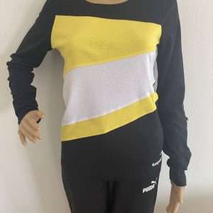 KangaROOS Langarmshirt im Color-Blocking-Design, in Schwarz, Gelb, Gr. 36/38