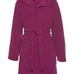 Короткий халат Sina с капюшоном, ягодный, размер XS