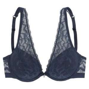LASCANA Sujetador con aros y copa alta, azul noche, talla 90D