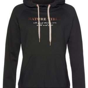 LASCANA Hoodie mit Kängurutasche, in Schwarz, Größe 44/46