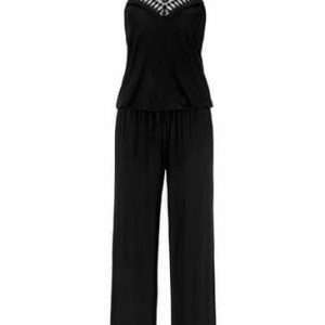 Kombinezon z odkrytymi ramionami LASCANA, czarny, rozmiar 36