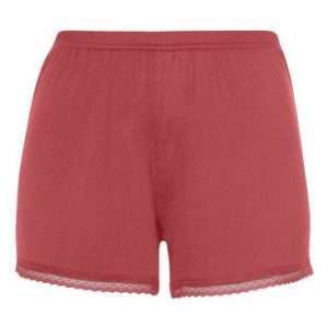 LASCANA pantalón corto de pijama con borde de encaje, en color palo de rosa, talla 40/42