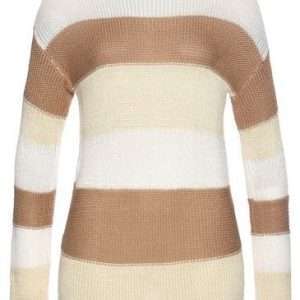 LASCANA Strickpullover in Streifenoptik, in Sand-Beige-Creme, Größe 36/38