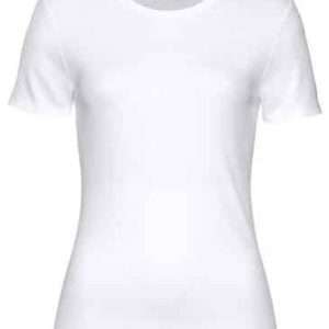 LASCANA T-shirt in soft ribbed fabric, in white, size 36/38