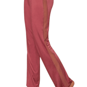Pantalón de pijama LASCANA con rayas laterales de encaje, en color palo de rosa, talla 36/38