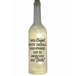 LED-Flasche mit Motiv, Weil Engel nicht überall sein können, gibt es Menschen wie Dich!