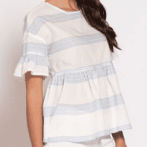 LTB bluzka koszulowa Demake, w kolorze białym/niebieskim, rozmiar S