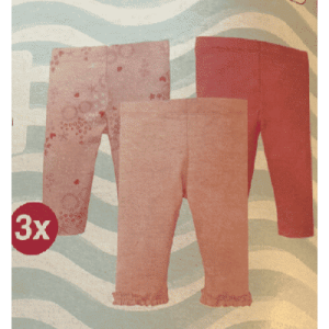 Legginsy dla małych dziewczynek LUPILU 3, różowy/różowy/różowy wzorzysty, rozmiar 110/116