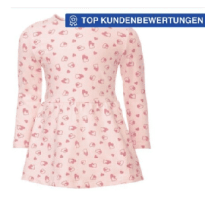 Abito da bambina LUPILU, 2 pezzi, in cotone biologico, grigio e rosa, taglia 98/104