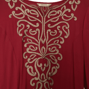 Lakshita Kurti, tunica, blusa lunga, in rosa, ricamata, taglia S