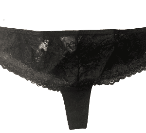 LASCANA floral lace thong, in black, size 36/38