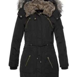 Parka Laura Scott con cappuccio staccabile, nero, taglia 46