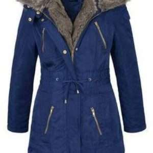 Parka Laura Scott z odpinanym kapturem, w kolorze granatowym, rozmiar 40