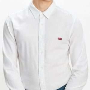 Camicia Levi's a maniche lunghe con logo, in bianco, taglia M