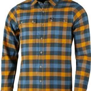 Lundhags Rask camicia a maniche lunghe in flanella da uomo a scacchi oro/blu, S