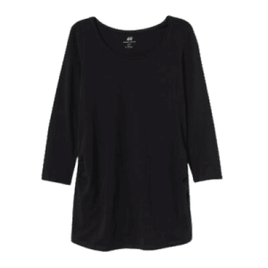 MAMA Shirt aus Baumwolljersey, Umstandsshirt mit 3/4 Arm, in Schwarz, Größe S