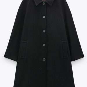 MANTECO - Manteau femme en laine mélangée, Italian Fabric, noir, taille M