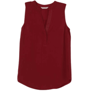 MODERN CLASSIC - Bluzka damska bez rękawów z dekoltem V w kolorze ciemnoczerwonym, rozmiar 36