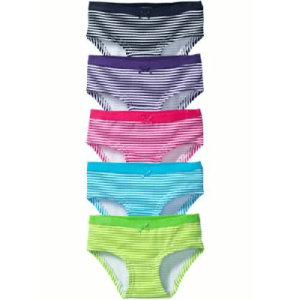 Braguitas de niña (paquete de 5) multicolor, a rayas, talla 116/122
