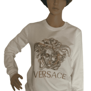 Médusa tête Versace Sweat avec strass en blanc taille S