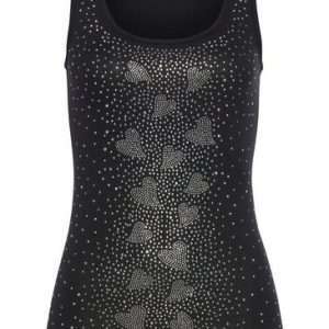 Melrose Tanktop mit Glitzersteinen, Schwarz, Größe 34