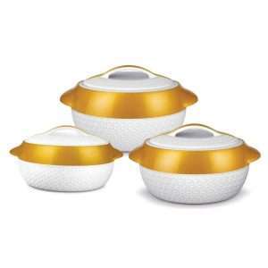Milton Matrix Casserole, 3 pièces, en blanc et or, différentes tailles