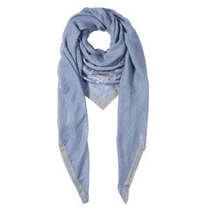 Модный шарф, платок с мотивом звезды, усыпанный блестками, в джинсовом синем цвете