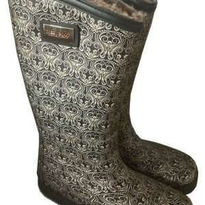 Moov Boots - kalosze, buty do kolan z owczej skóry, złoty wzór