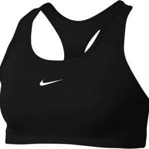 Reggiseno sportivo Nike Swoosh 1-Piece da donna a sostegno medio, in nero, taglia M