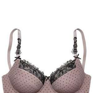 Reggiseno Nuance con ferretto e ricamo, nei colori tortora e nero, taglia 85E
