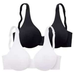 Nuance T-Shirt-BH mit Bügel im 2er Pack, in Schwarz und Weiß, Größe 80D