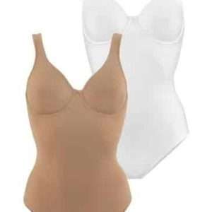 Body Nuance in T-shirt in confezione da 2 pezzi, nei colori bianco e torrone, taglia 75F