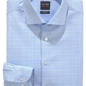 Camicia business OLYMP con motivo a scacchi, in Bleu, taglia 45