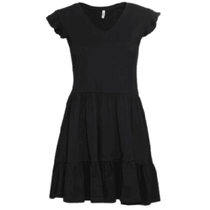 ONLY Petite ONLMAY LIFE CAP SLEEVES FRILL DRESS - Jerseykleid, Schwarz, Gr. M