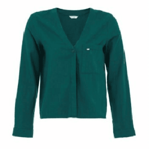 Camicetta OXXO da donna, semplice ed elegante, in morbido cotone, verde mare, S