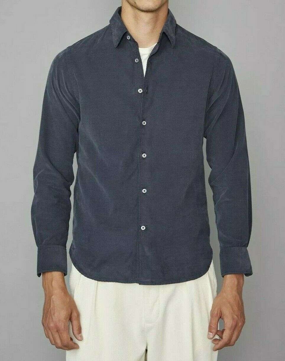 Officine Generale - Benoit Cord Shirt Pigment Dyed in Navy, Gr. L – Bild 2