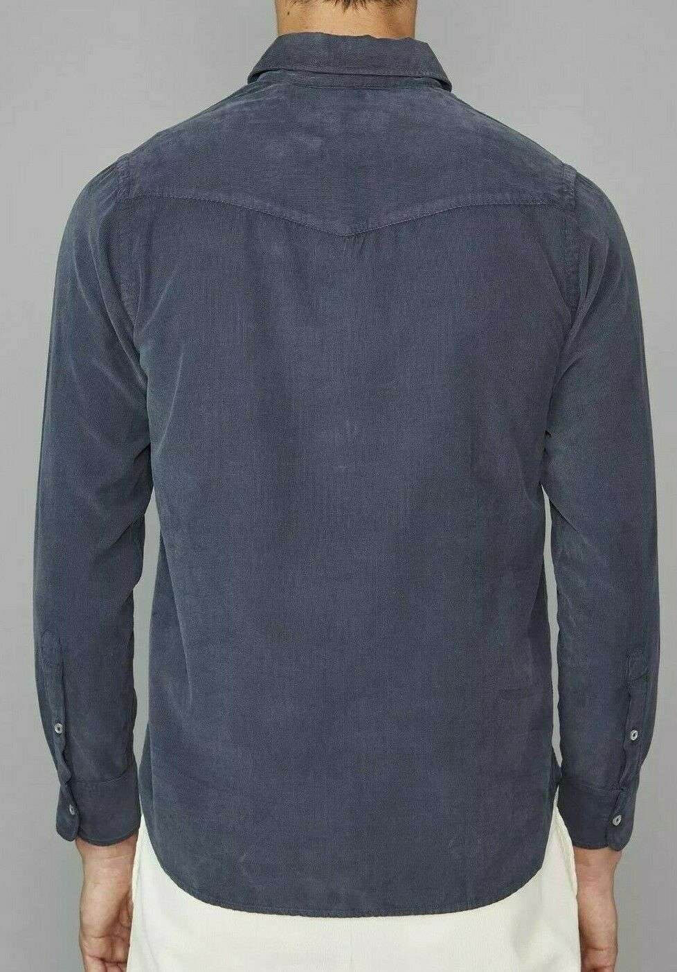 Officine Generale - Benoit Cord Shirt Pigment Dyed in Navy, Gr. L – Bild 3