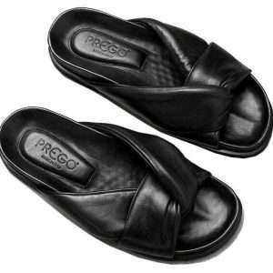 PREGO Japona Nap Shoe, unisex nappa leather slippers, black, 41