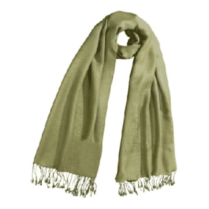 Традиционный палантин Purset с бахромой в элегантном мерцающем стиле, зеленый