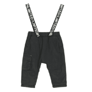 RESERVED Baby Hose mit Futter und Hosenträgern, in Schwarz, Größe 86