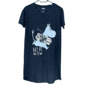 RESERVED Moomin nightgown 'Let it Wow', black, glitter, size S