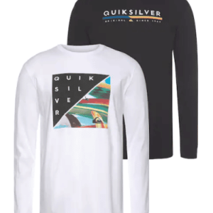Camicia a maniche lunghe Quiksilver in confezione da 2 pezzi RETRO STACK RETHIN PACK, in bianco e nero, taglia XXL