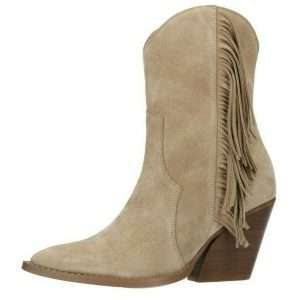 Sacha - Botín de tacón alto para mujer en estilo western, color topo, talla 38