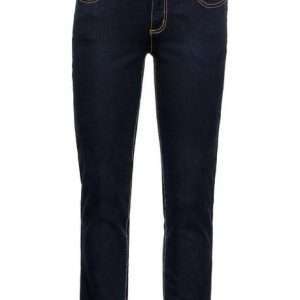 sheego slim fit stretch jeans in 5-pocket style, blue black denim, size 46